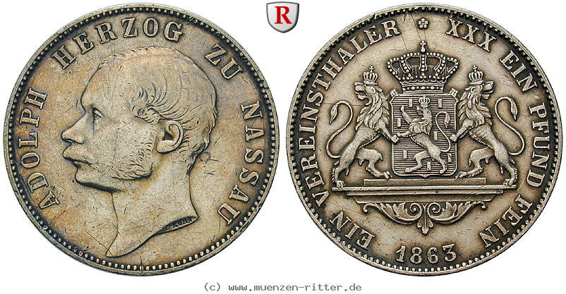 Klicken Sie auf das Bild um es auf Ihrem Rechner zu speichern nassau-adolph-vereinstaler/98782.jpg