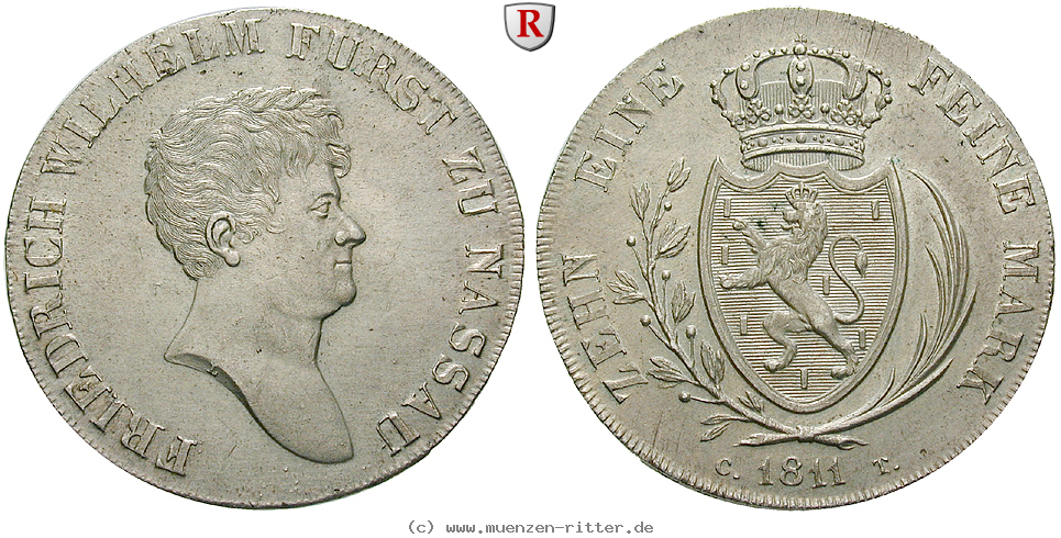 Klicken Sie auf das Bild um es auf Ihrem Rechner zu speichern nassau-friedrich-wilhelm-von-nassau-weilburg-konventionstaler/67492.jpg