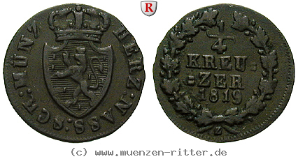 Klicken Sie auf das Bild um es auf Ihrem Rechner zu speichern nassau-wilhelm-1-4-kreuzer/34766.jpg