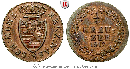 Klicken Sie auf das Bild um es auf Ihrem Rechner zu speichern nassau-wilhelm-1-4-kreuzer/85468.jpg
