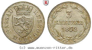 Klicken Sie auf das Bild um es auf Ihrem Rechner zu speichern nassau-wilhelm-3-kreuzer/48454.jpg