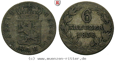 Klicken Sie auf das Bild um es auf Ihrem Rechner zu speichern nassau-wilhelm-6-kreuzer/34768.jpg