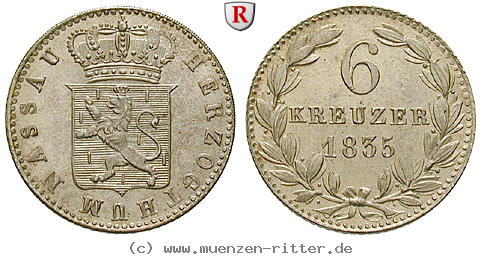 Klicken Sie auf das Bild um es auf Ihrem Rechner zu speichern nassau-wilhelm-6-kreuzer/48452.jpg