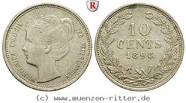 Klicken Sie auf das Bild um es auf Ihrem Rechner zu speichern niederlande-wilhelmina-i-10-cents/55447.jpg