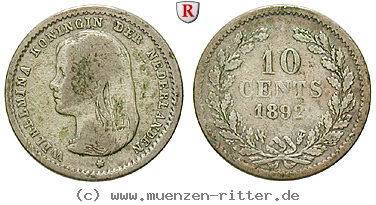Klicken Sie auf das Bild um es auf Ihrem Rechner zu speichern niederlande-wilhelmina-i-10-cents/57800.jpg