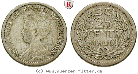 Klicken Sie auf das Bild um es auf Ihrem Rechner zu speichern niederlande-wilhelmina-i-25-cents/31838.jpg