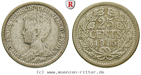 Klicken Sie auf das Bild um es auf Ihrem Rechner zu speichern niederlande-wilhelmina-i-25-cents/31842.jpg