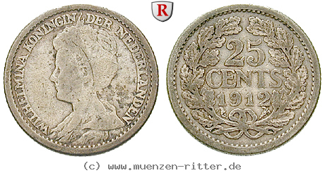 Klicken Sie auf das Bild um es auf Ihrem Rechner zu speichern niederlande-wilhelmina-i-25-cents/52873.jpg