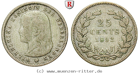 Klicken Sie auf das Bild um es auf Ihrem Rechner zu speichern niederlande-wilhelmina-i-25-cents/57798.jpg