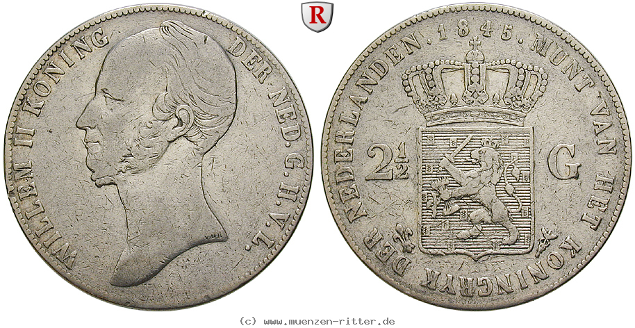 Klicken Sie auf das Bild um es auf Ihrem Rechner zu speichern niederlande-willem-ii-2-1-2-gulden/83459.jpg