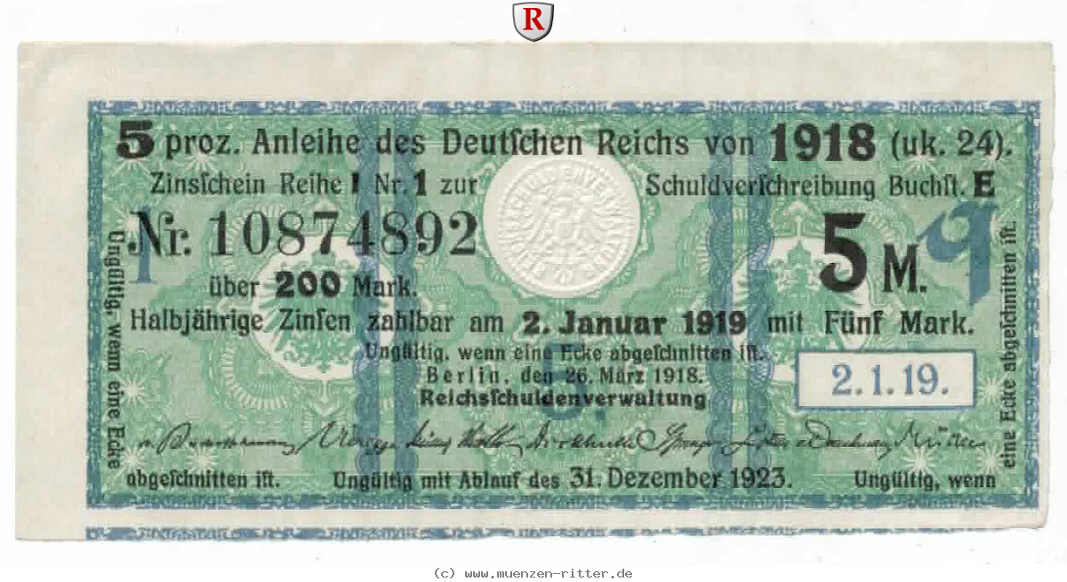 Klicken Sie auf das Bild um es auf Ihrem Rechner zu speichern notausgaben-1918-1919-5-mark/86914.jpg