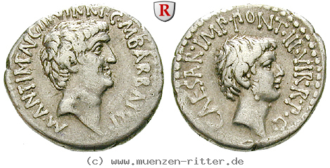 Klicken Sie auf das Bild um es auf Ihrem Rechner zu speichern octavian-und-marcus-antonius-denar/44663.jpg
