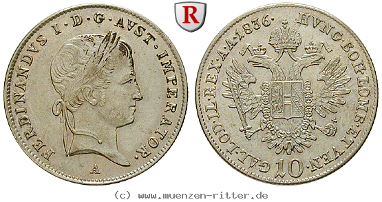 Klicken Sie auf das Bild um es auf Ihrem Rechner zu speichern oesterreich-kaiserreich-ferdinand-i-10-kreuzer/39964.jpg