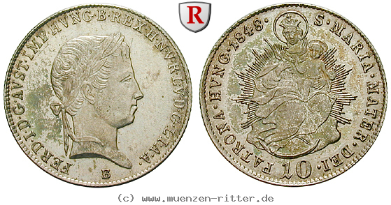 Klicken Sie auf das Bild um es auf Ihrem Rechner zu speichern oesterreich-kaiserreich-ferdinand-i-10-kreuzer/39988.jpg