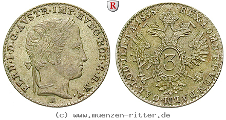 Klicken Sie auf das Bild um es auf Ihrem Rechner zu speichern oesterreich-kaiserreich-ferdinand-i-3-kreuzer/34386.jpg