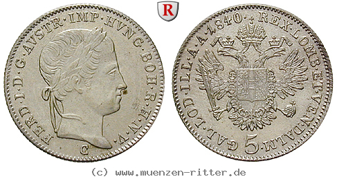 Klicken Sie auf das Bild um es auf Ihrem Rechner zu speichern oesterreich-kaiserreich-ferdinand-i-5-kreuzer/85717.jpg