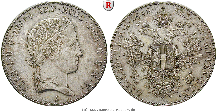 Klicken Sie auf das Bild um es auf Ihrem Rechner zu speichern oesterreich-kaiserreich-ferdinand-i-konventionstaler/84020.jpg
