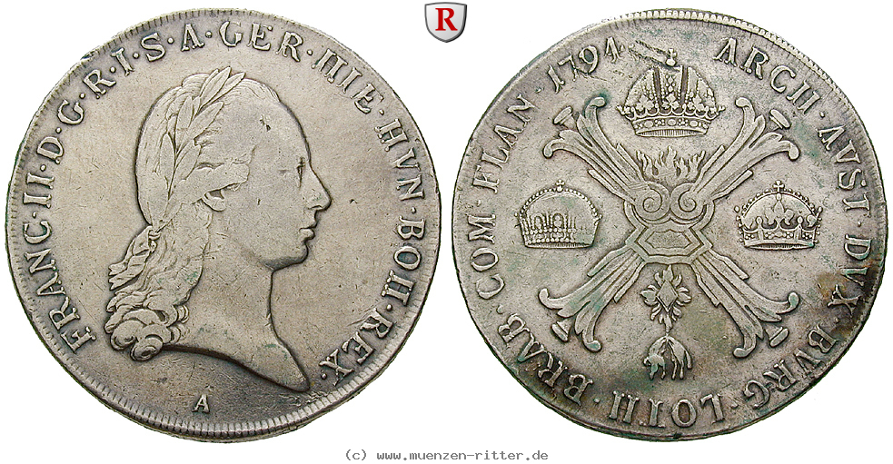 Klicken Sie auf das Bild um es auf Ihrem Rechner zu speichern oesterreich-kaiserreich-franz-ii--i--kronentaler/27043.jpg