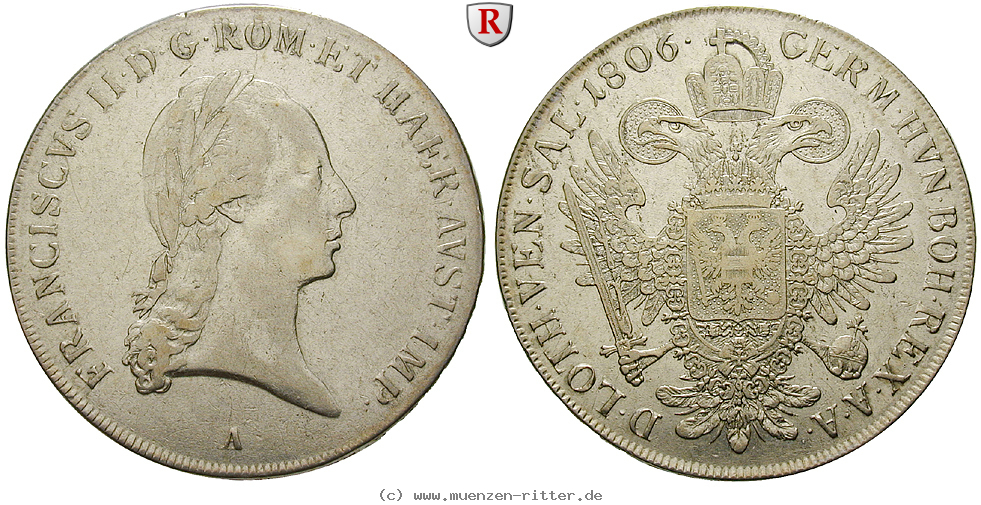 Klicken Sie auf das Bild um es auf Ihrem Rechner zu speichern oesterreich-kaiserreich-franz-ii--i--taler/91455.jpg