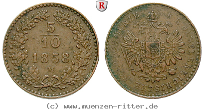 Klicken Sie auf das Bild um es auf Ihrem Rechner zu speichern oesterreich-kaiserreich-franz-joseph-i-5-10-kreuzer/eadt2945.jpg