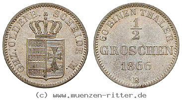 Klicken Sie auf das Bild um es auf Ihrem Rechner zu speichern oldenburg-nicolaus-friedrich-peter-1-2-silbergroschen/22525.jpg