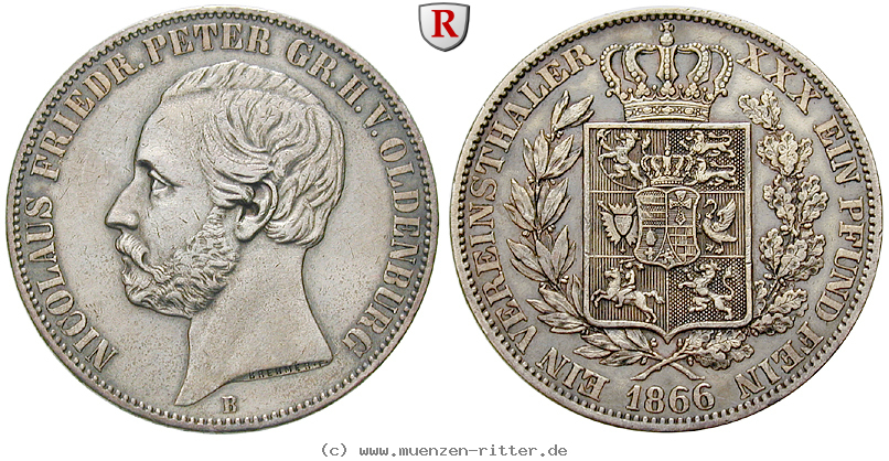 Klicken Sie auf das Bild um es auf Ihrem Rechner zu speichern oldenburg-nicolaus-friedrich-peter-vereinstaler/26923.jpg