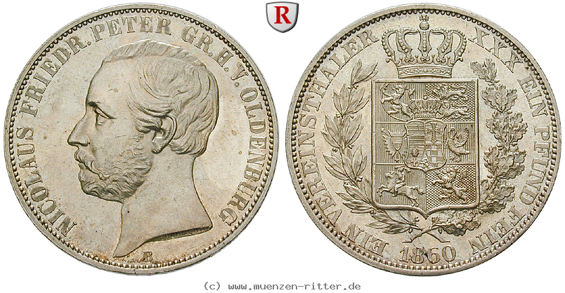 Klicken Sie auf das Bild um es auf Ihrem Rechner zu speichern oldenburg-nicolaus-friedrich-peter-vereinstaler/51047.jpg