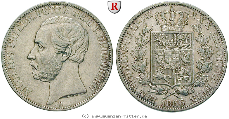 Klicken Sie auf das Bild um es auf Ihrem Rechner zu speichern oldenburg-nicolaus-friedrich-peter-vereinstaler/66722.jpg