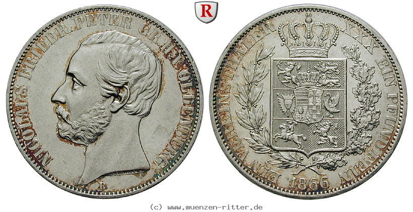 Klicken Sie auf das Bild um es auf Ihrem Rechner zu speichern oldenburg-nicolaus-friedrich-peter-vereinstaler/83408.jpg