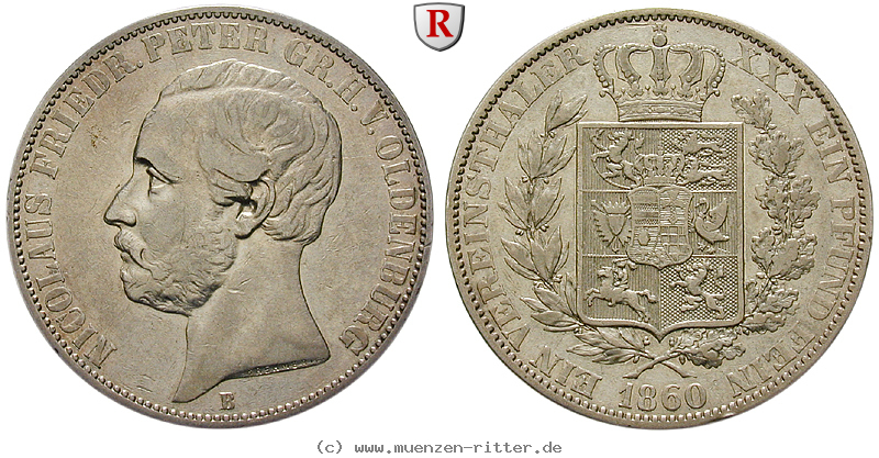 Klicken Sie auf das Bild um es auf Ihrem Rechner zu speichern oldenburg-nicolaus-friedrich-peter-vereinstaler/93105.jpg