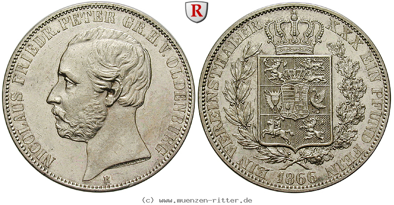 Klicken Sie auf das Bild um es auf Ihrem Rechner zu speichern oldenburg-nicolaus-friedrich-peter-vereinstaler/94196.jpg