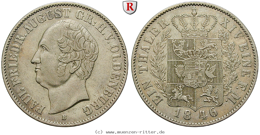 Klicken Sie auf das Bild um es auf Ihrem Rechner zu speichern oldenburg-paul-friedrich-august-taler/94143.jpg