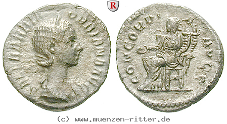 Klicken Sie auf das Bild um es auf Ihrem Rechner zu speichern orbiana-frau-des-severus-alexander-denar/31735.jpg