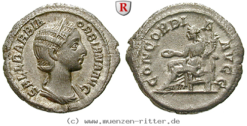 Klicken Sie auf das Bild um es auf Ihrem Rechner zu speichern orbiana-frau-des-severus-alexander-denar/91889.jpg