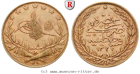 Klicken Sie auf das Bild um es auf Ihrem Rechner zu speichern osmanisches-reich-mohammed-v-100-piaster/26060.jpg