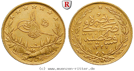 Klicken Sie auf das Bild um es auf Ihrem Rechner zu speichern osmanisches-reich-mohammed-v-100-piaster/52457.jpg