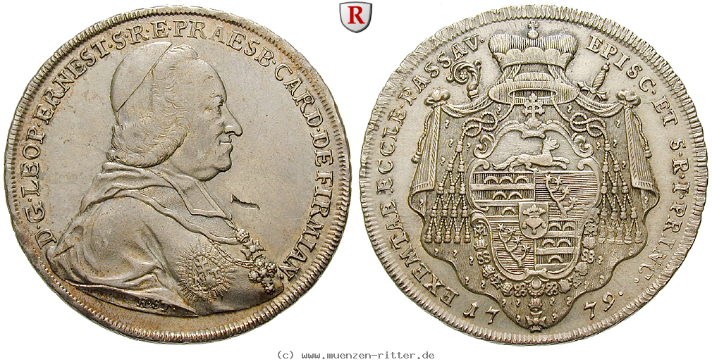 Klicken Sie auf das Bild um es auf Ihrem Rechner zu speichern passau-bistum-leopold-ernst-von-firmian-taler/36119.jpg