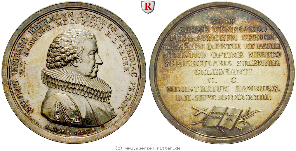 Klicken Sie auf das Bild um es auf Ihrem Rechner zu speichern personenmedaillen-behrmann-rudolf-gerhard--pastor-in-hamburg-silbermedaille/35522.jpg