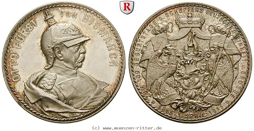 Klicken Sie auf das Bild um es auf Ihrem Rechner zu speichern personenmedaillen-bismarck-otto-von--deutscher-reichskanzler-silbermedaille/42246.jpg