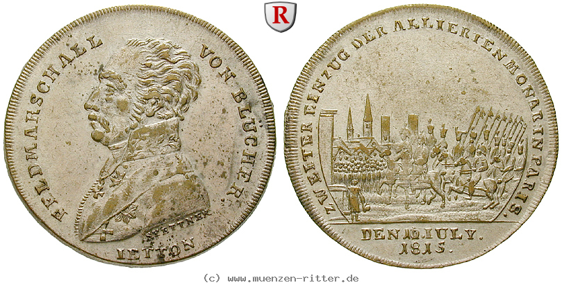 Klicken Sie auf das Bild um es auf Ihrem Rechner zu speichern personenmedaillen-bluecher-gebhard-leberecht-von--preussischer-generalfeldmarschall-messingmedaille-versilbert/42259.jpg