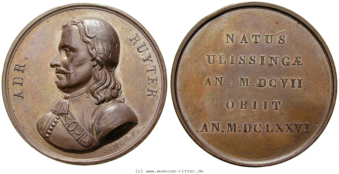 Klicken Sie auf das Bild um es auf Ihrem Rechner zu speichern personenmedaillen-de-ruyter-michel-adriaanszoon--niederlaendischer-admiral-bronzemedaille/24093.jpg