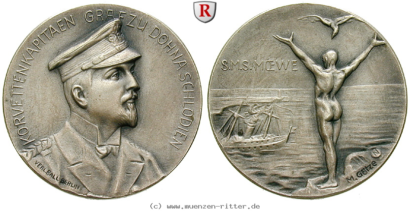 Klicken Sie auf das Bild um es auf Ihrem Rechner zu speichern personenmedaillen-dohna-schlodien-nikolaus-graf-zu--deutscher-marineoffizier-silbermedaille/51436.jpg