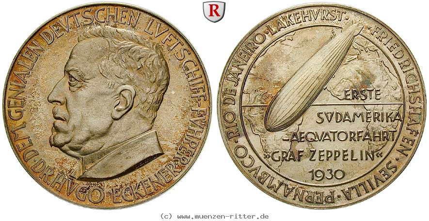 Klicken Sie auf das Bild um es auf Ihrem Rechner zu speichern personenmedaillen-eckener-hugo--deutscher-flugpionier-silbermedaille/42255.jpg