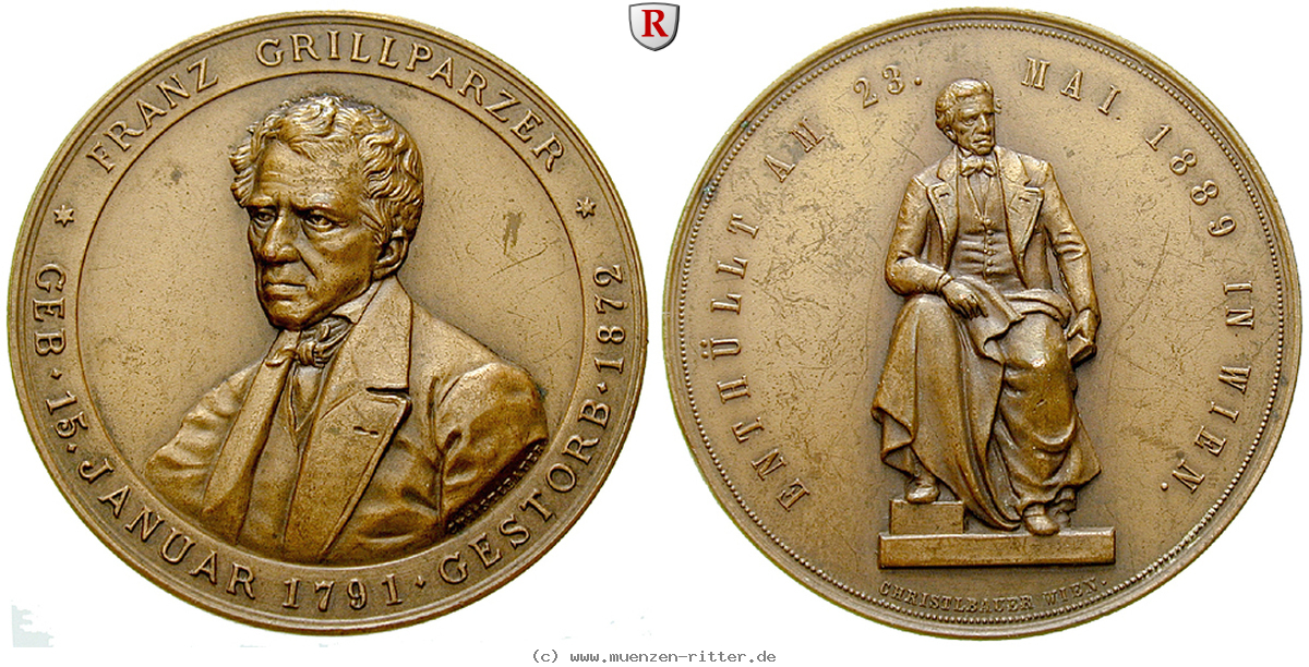 Klicken Sie auf das Bild um es auf Ihrem Rechner zu speichern personenmedaillen-grillparzer-franz--oestereichischer-schriftsteller-bronzemedaille/50815.jpg
