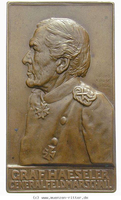 Klicken Sie auf das Bild um es auf Ihrem Rechner zu speichern personenmedaillen-haeseler-gottlieb-graf-von--preussischer-generalfeldmarschall-einseitige-bronzeplakette/16073.jpg