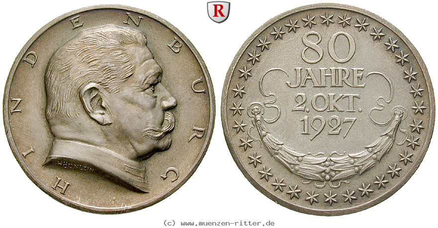 Klicken Sie auf das Bild um es auf Ihrem Rechner zu speichern personenmedaillen-hindenburg-paul-von--deutscher-generalfeldmarschall-silbermedaille/51441.jpg