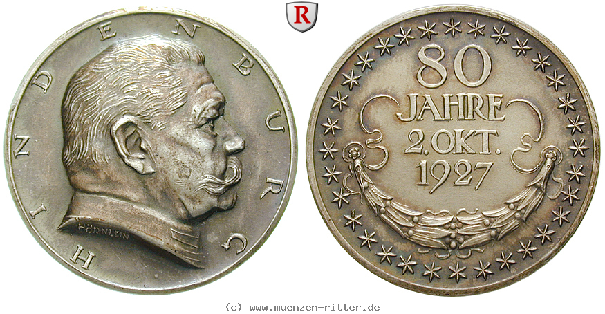 Klicken Sie auf das Bild um es auf Ihrem Rechner zu speichern personenmedaillen-hindenburg-paul-von--deutscher-generalfeldmarschall-silbermedaille/51443.jpg