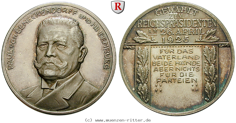 Klicken Sie auf das Bild um es auf Ihrem Rechner zu speichern personenmedaillen-hindenburg-paul-von--deutscher-generalfeldmarschall-silbermedaille/95702.jpg