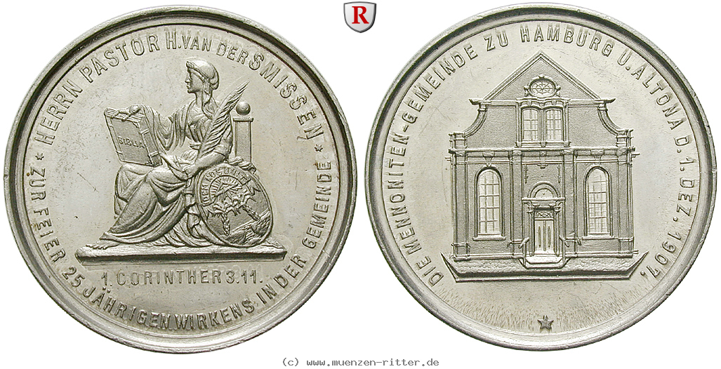 personenmedaillen-smissen-hinrich-van-der--deutscher-mennonitenpastor-aluminiummedaille/50793.jpg