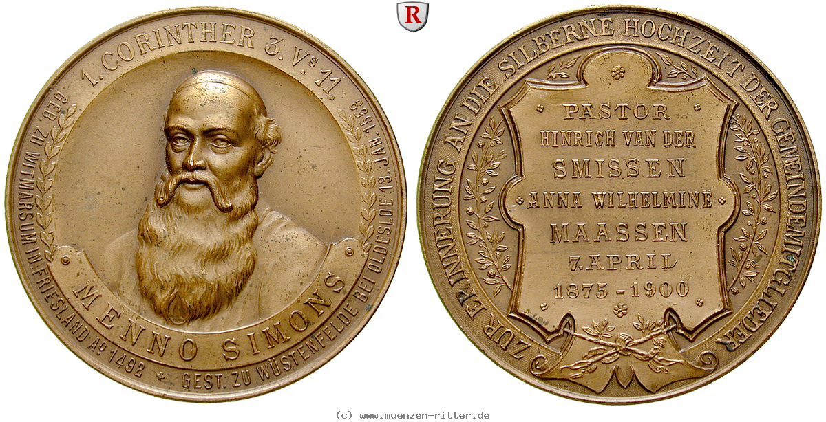personenmedaillen-smissen-hinrich-van-der--deutscher-mennonitenpastor-bronzemedaille/50797.jpg